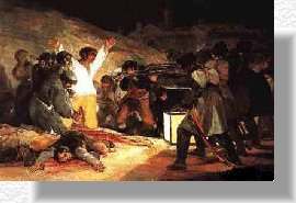 El Tres de Mayo de 1808, en Madrid: los fusilamientos en la Montaña del Principe Pio, Goya 1814, Oleo sobre tela, 266x345 cm. Museo del Prado (Madrid)