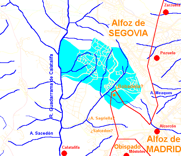 División de las comunidades de Segovia y Madrid en 1208 según diplomas de Alfonso VIII